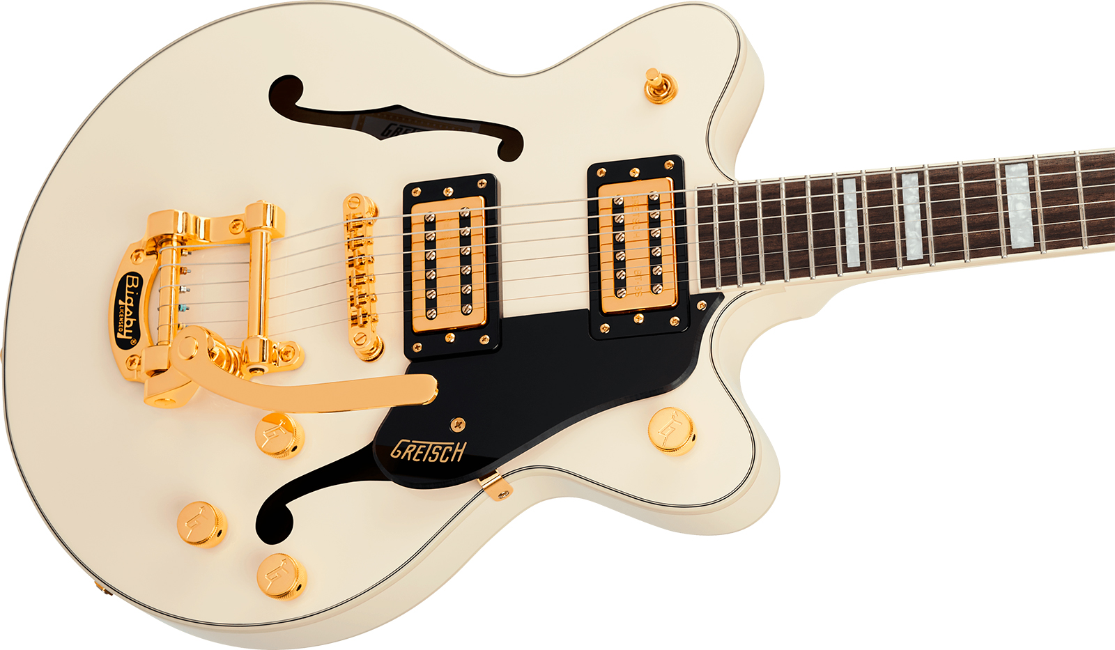 Gretsch G2655tg Center Block Jr Dc Bigsby Streamliner Ltd 2h Trem Lau - Vintage White - Semi-hollow electric guitar - Variation 2