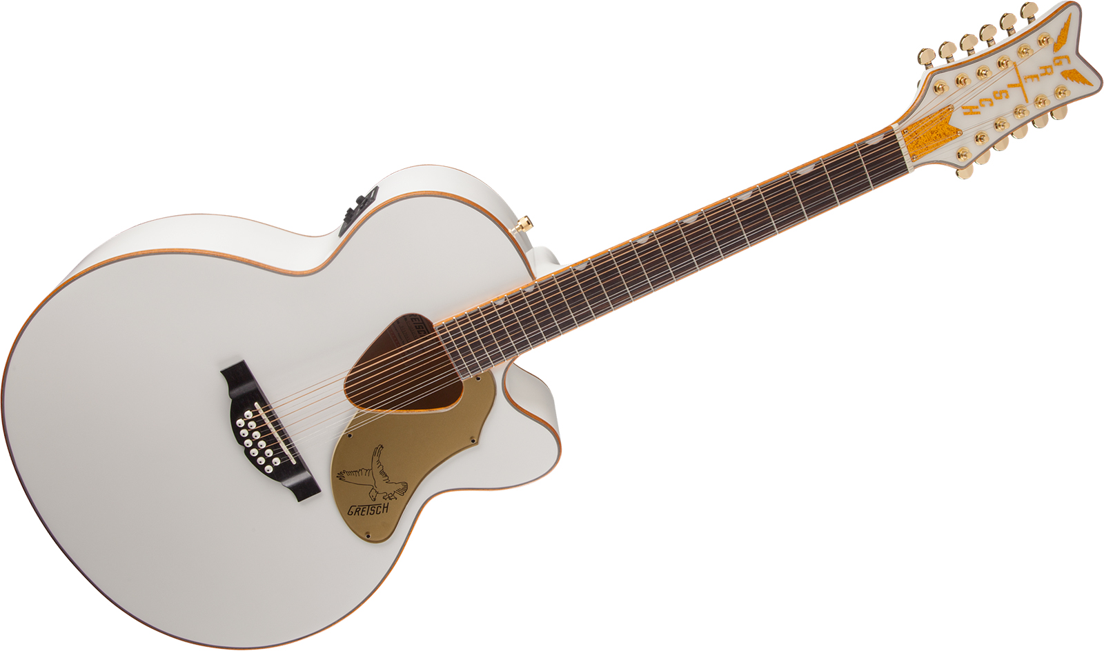 Gretsch G5022cwfe-12 Rancher Falcon Jumbo 12c Epicea Erable Lau - White - Folk guitar - Variation 1