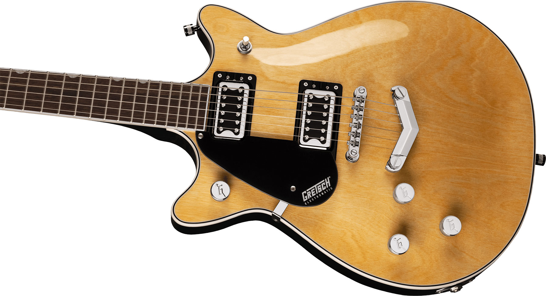 Gretsch G5222lh Electromatic Double Jet Bt V-stoptail Gaucher Hh Ht Lau - Natural - Left-handed electric guitar - Variation 2