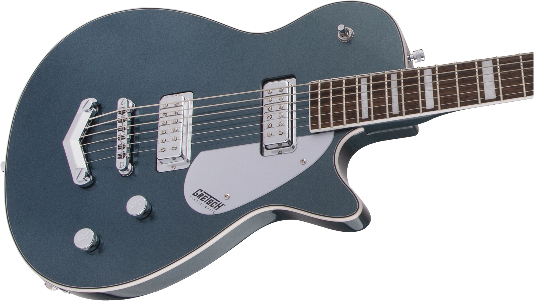 Gretsch G5260 Electromatic Jet V-stoptail Hh Ht Lau - Jade Grey Metallic - Baritone guitar - Variation 2