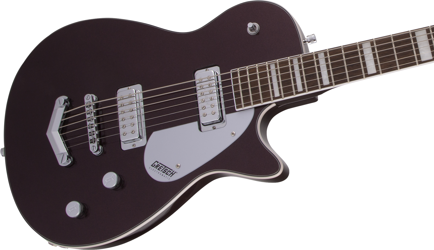 Gretsch G5260 Electromatic Jet V-stoptail Hh Ht Lau - Dark Cherry Metallic - Baritone guitar - Variation 2