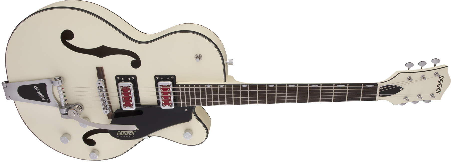 Gretsch G5410t Rat Rod Bigsby Electromatic Hollow Body 2h Trem Rw - Matte Vintage White - Semi-hollow electric guitar - Variation 1