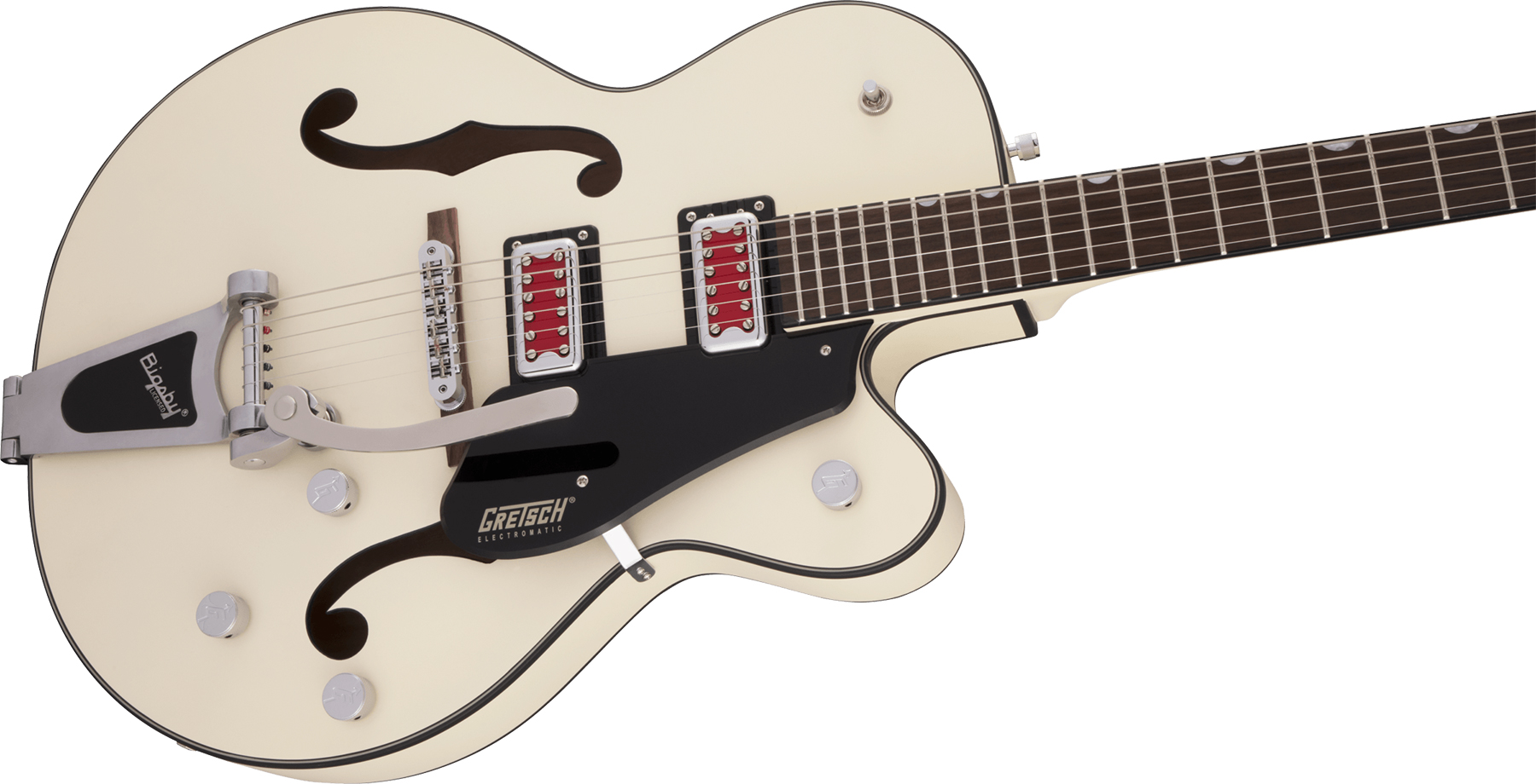 Gretsch G5410t Rat Rod Bigsby Electromatic Hollow Body 2h Trem Rw - Matte Vintage White - Semi-hollow electric guitar - Variation 3