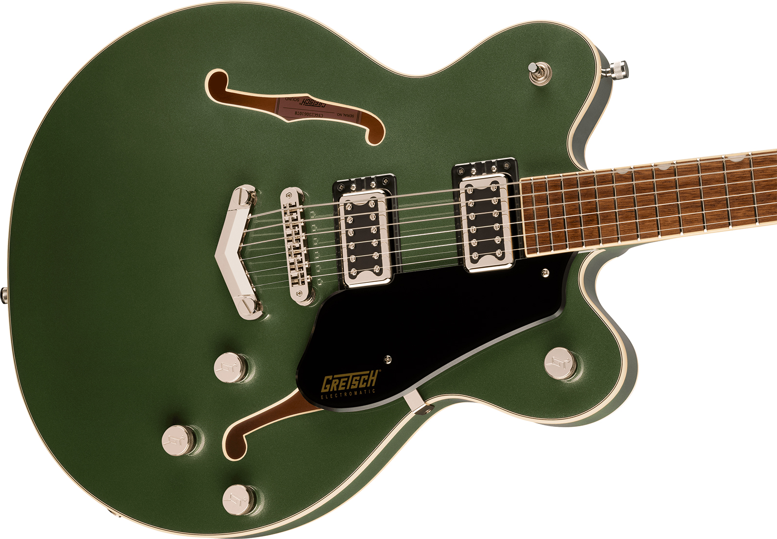 Gretsch G5622 Center Bloc Double Cut V-stoptail Electromatic 2h Ht Lau - Olive Metallic - Semi-hollow electric guitar - Variation 2