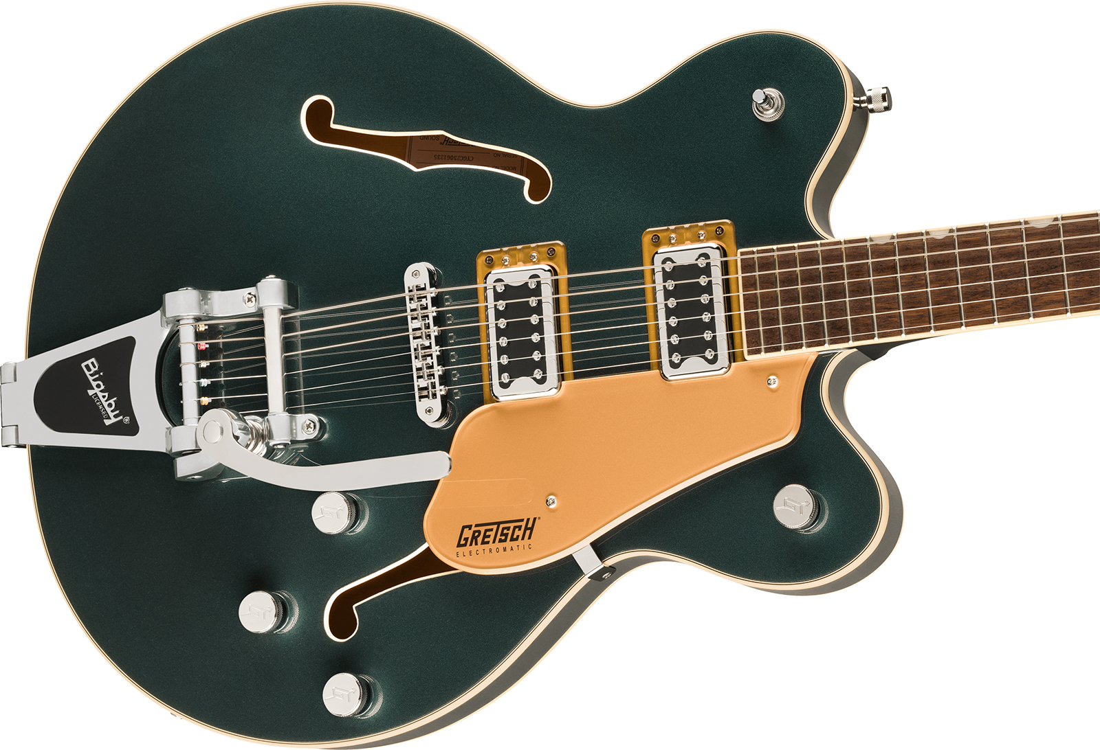 Gretsch G5622t Center Bloc Double-cut Bigsby Electromatic 2h Trem Lau - Cadillac Green - Semi-hollow electric guitar - Variation 2