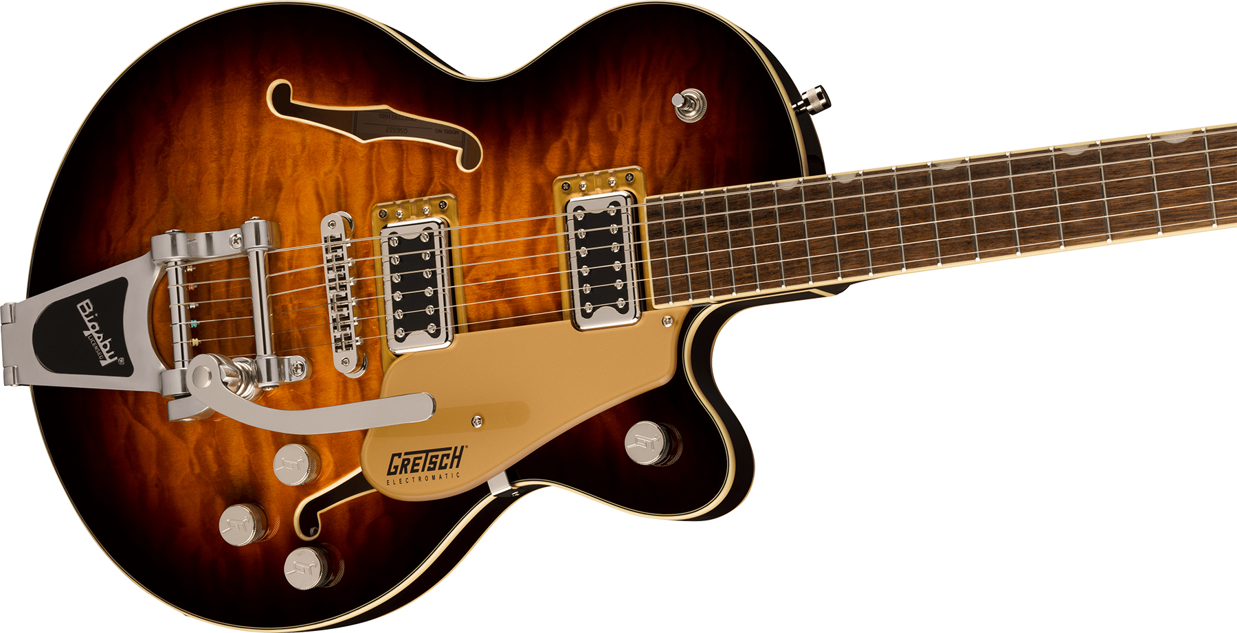 Gretsch G5655t-qm Electromatic Center Block Jr. Bigsby 2h Trem Lau - Sweet Tea - Semi-hollow electric guitar - Variation 2