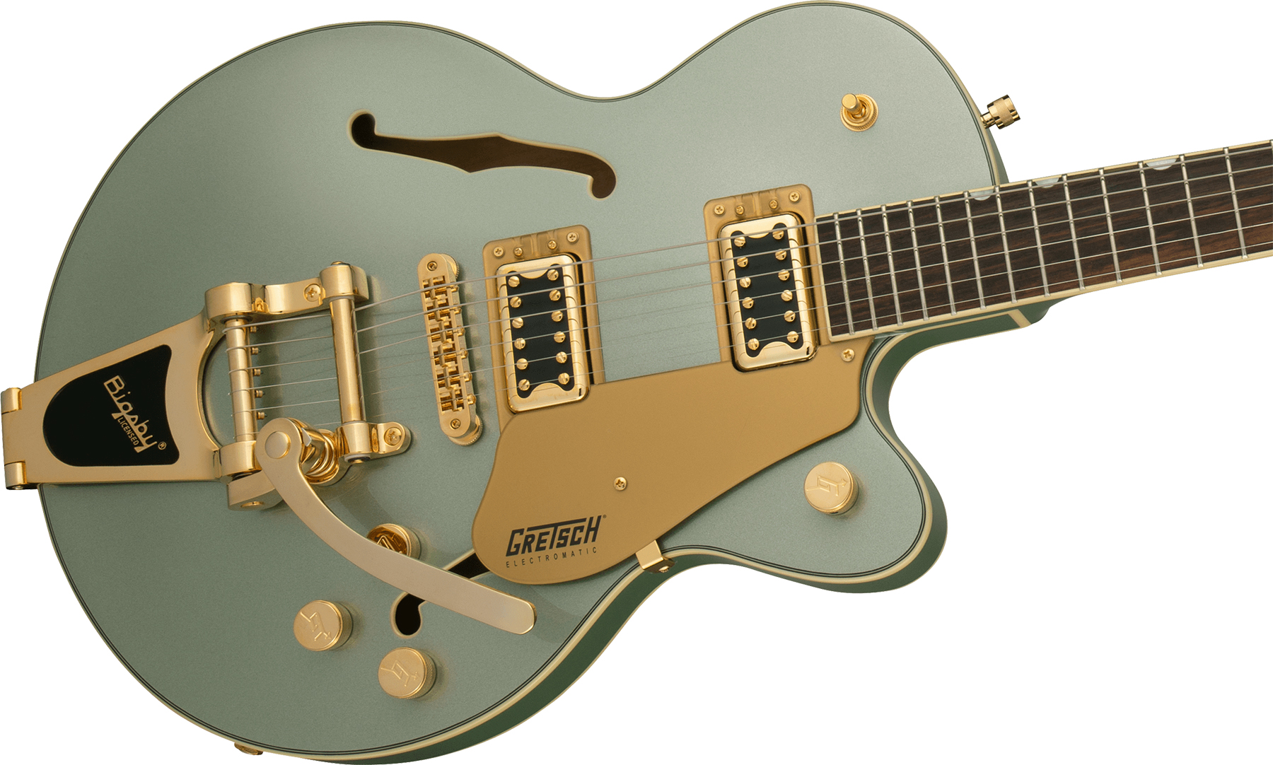 Gretsch G5655tg Electromatic Center Block Jr. Bigsby 2h Trem Lau - Aspen Green - Semi-hollow electric guitar - Variation 2