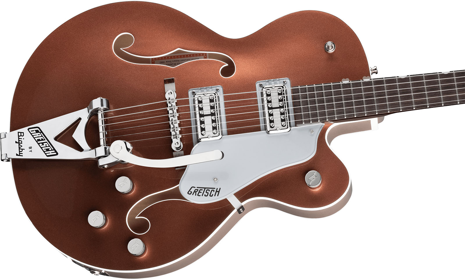 Gretsch G6118tg Players Edition Anniversary Nashville Pro Jap Bigsby Eb - 2-tone Copper/sahara Metallic - Semi-hollow electric guitar - Variation 2