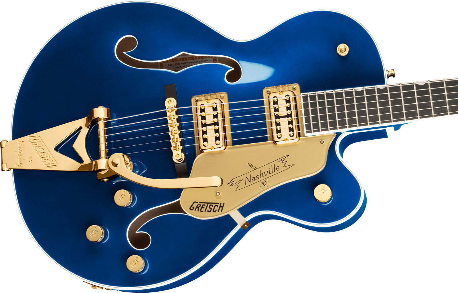 Gretsch G6120tg Players Edition Nashville Pro Jap Bigsby Eb - Azure Metallic - Semi-hollow electric guitar - Variation 2