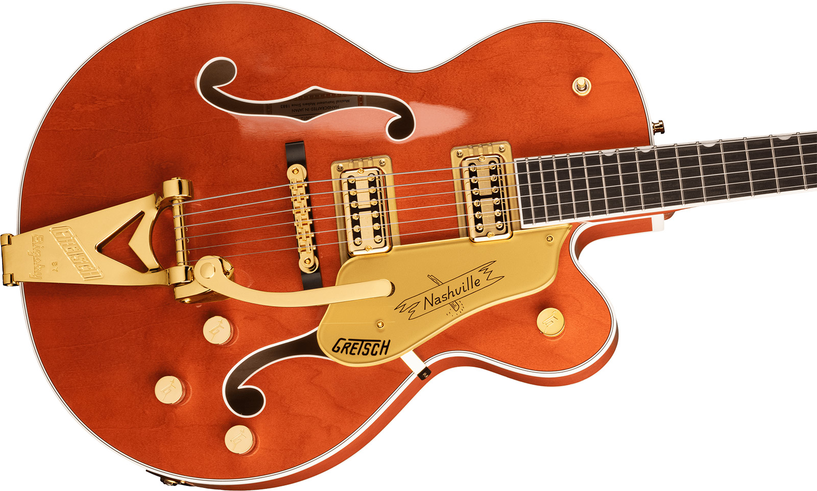 Gretsch G6120tg Players Edition Nashville Pro Jap Bigsby Eb - Orange Stain - Hollow-body electric guitar - Variation 2