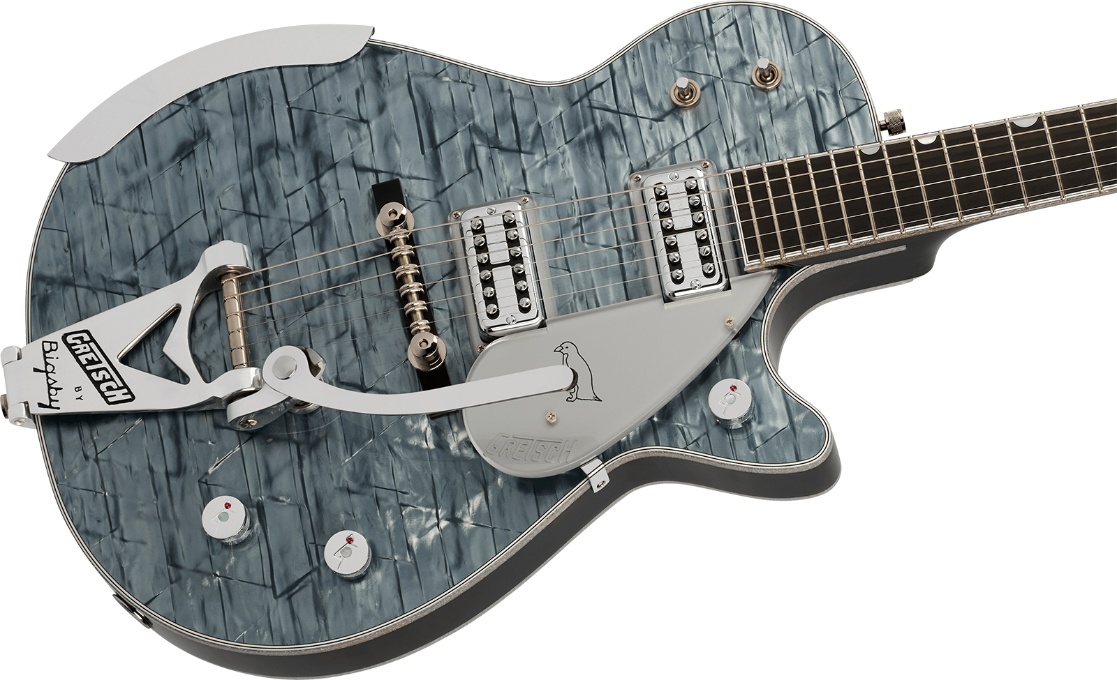Gretsch G6134tg-58 Bigsby Penguin Ltd Pro Jap 2h Trem Eb - Light Blue Pearl - Single cut electric guitar - Variation 2