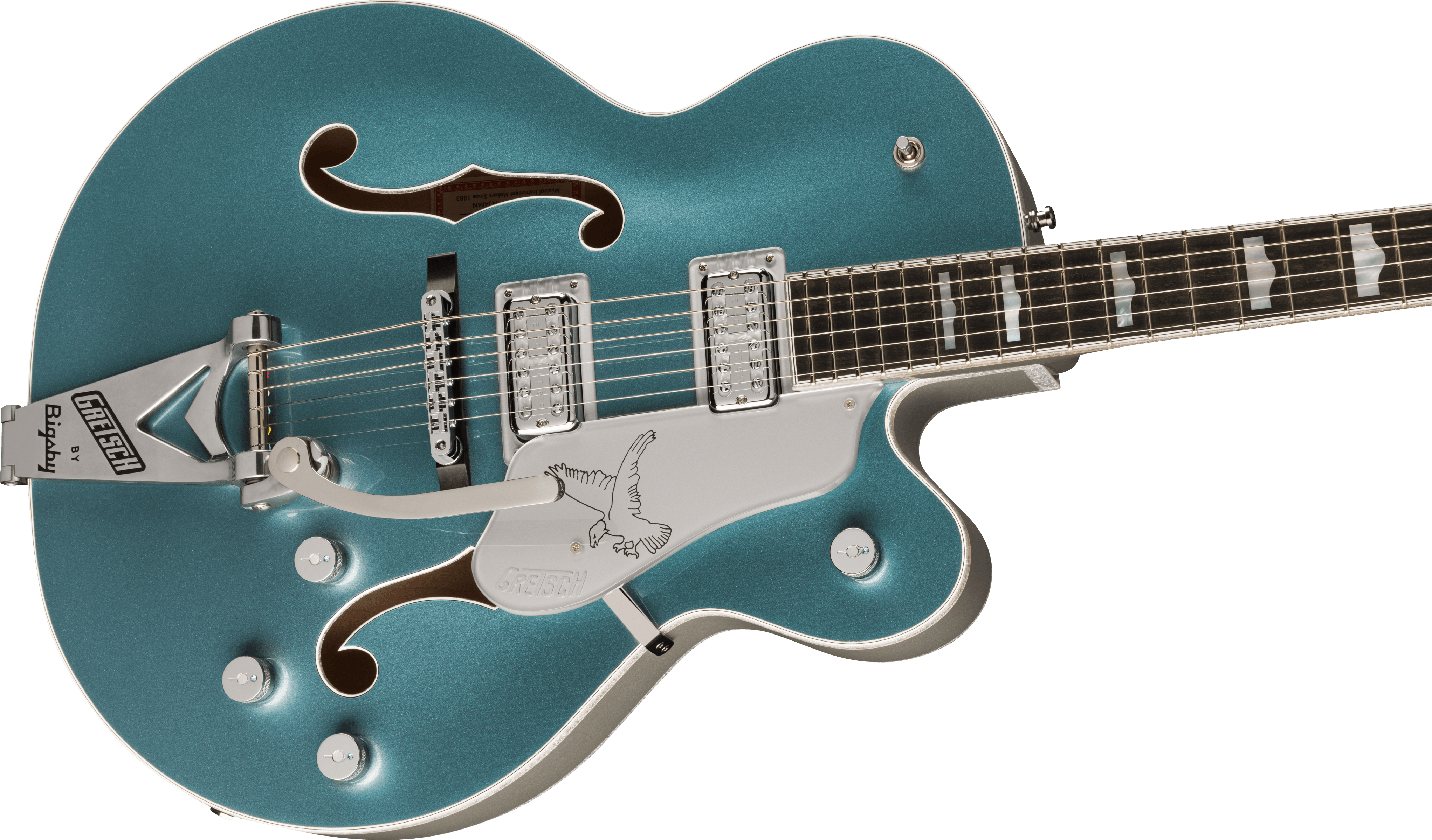 Gretsch G6136t-140 Ltd 140th Double-platinum Falcon Eb - Two-tone Stone Platinum/pure Platinum - Semi-hollow electric guitar - Variation 3