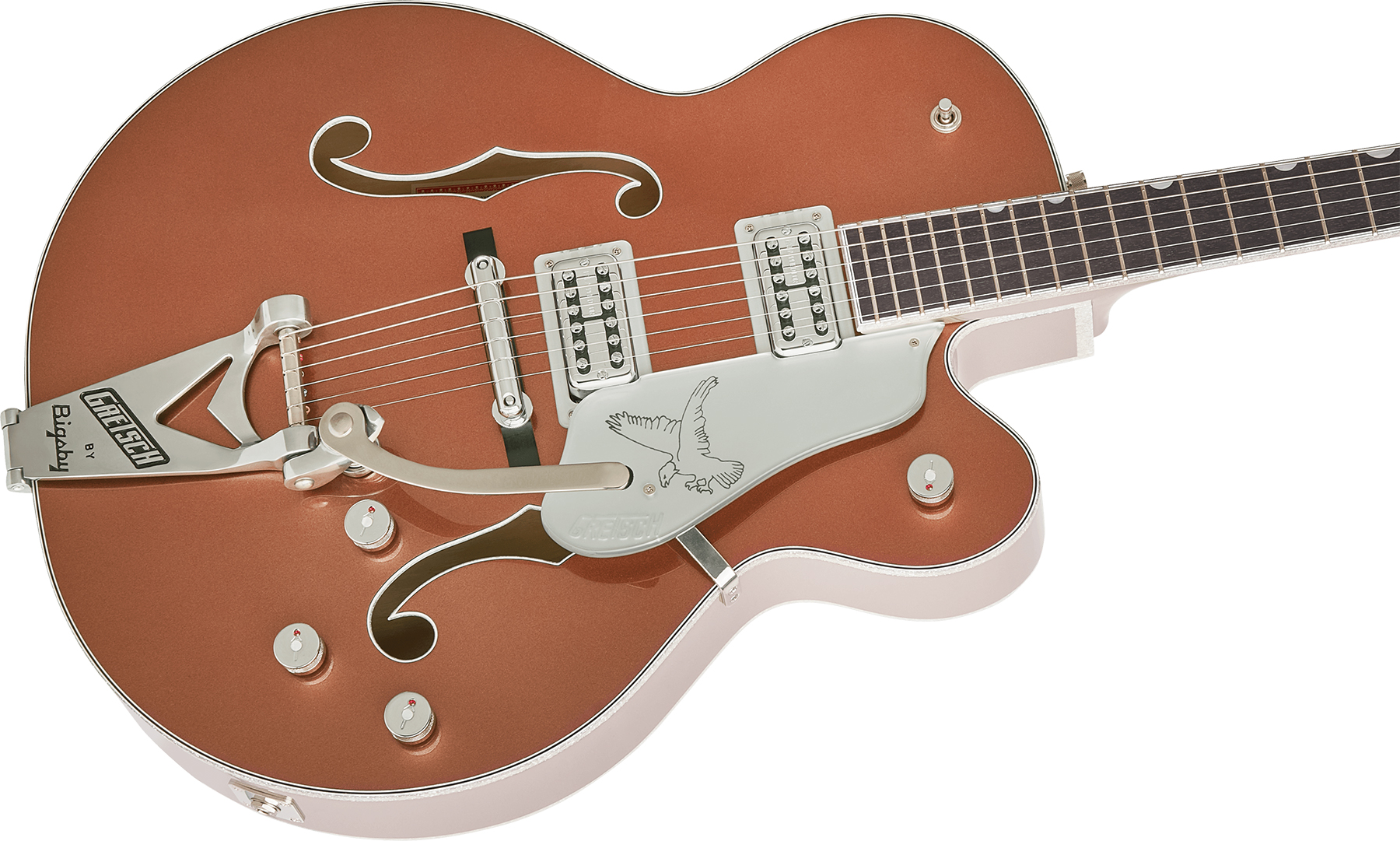 Gretsch G6136t Falcon Bigsby Pro Jap Hh Tv Jones Trem Eb - Two-tone Copper/sahara Metallic - Hollow-body electric guitar - Variation 2