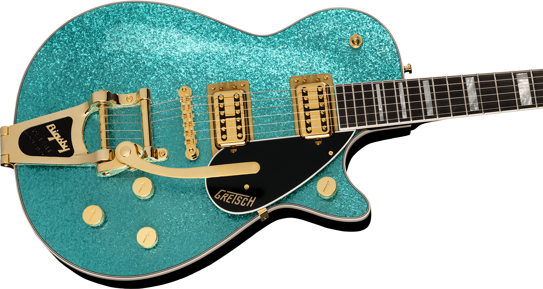 Gretsch G6229tg Jet Bt Players Edition Pro Jap 2h Trem Bigsby Rw - Ocean Turquoise Sparkle - Single cut electric guitar - Variation 2