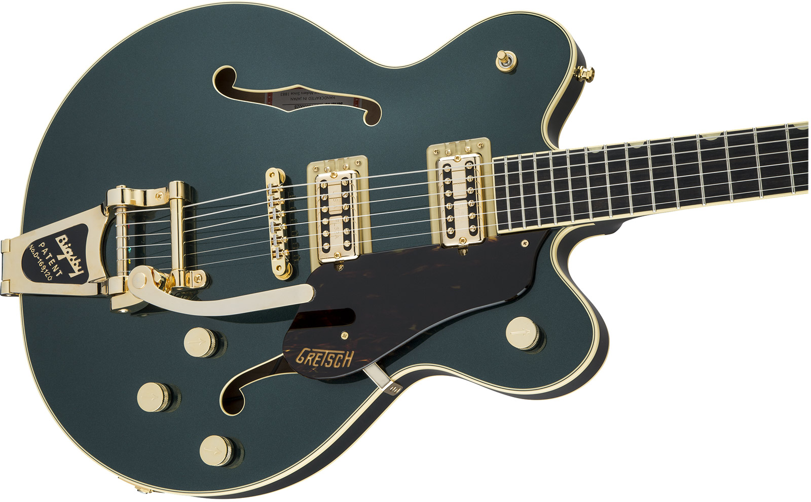 Gretsch G6609tg Broadkaster Center Block Dc Bigsby Gh Jap 2h Trem Eb - Cadillac Green - Semi-hollow electric guitar - Variation 2