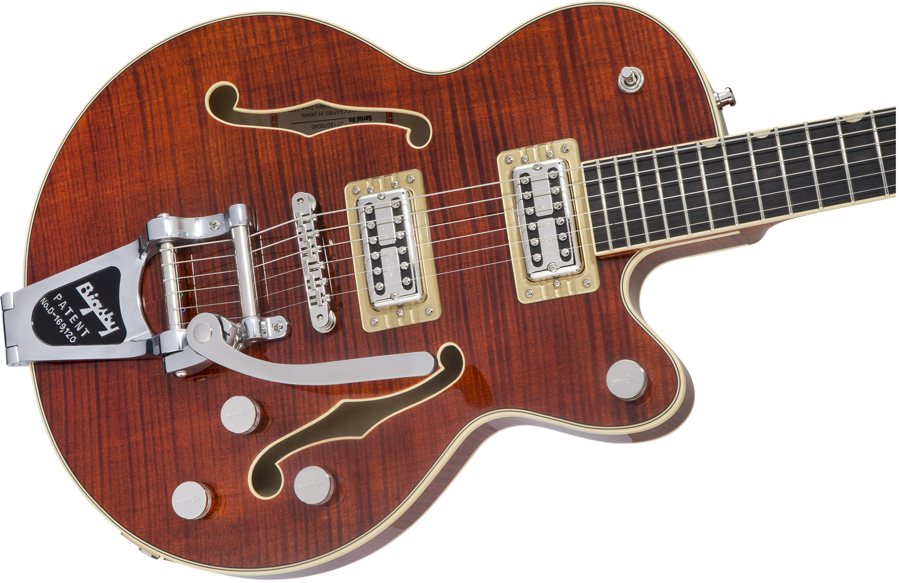 Gretsch G6659tfm Broadkaster Jr Center Bloc Players Edition Nashville Professional Japon Bigsby Eb - Bourbon Stain - Semi-hollow electric guitar - Var