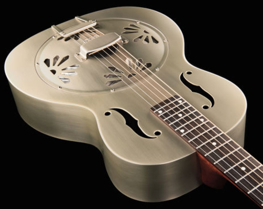 Gretsch G9201 Honey Dipper Round-neck Brass Body Pk - Weathered Pump House Roof - Dobro resonator - Variation 2