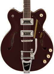 Semi-hollow electric guitar Gretsch G2622T Streamliner Rally II Center Block DC Bigsby - 2-tone oxblood/walnut stain