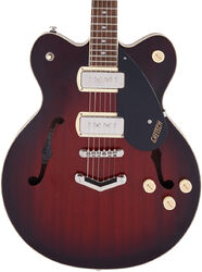 Semi-hollow electric guitar Gretsch G2622-P90 Streamliner Center Block DC P90 V-Stoptail - Claret burst