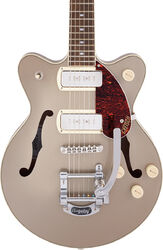 Semi-hollow electric guitar Gretsch G2655T-P90 Streamliner Center Block Jr. DC Bigsby - Twotone sahara metallic and vintage mahogany stain