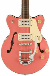 Double cut electric guitar Gretsch G2655T Streamliner Center Block Jr. Double-Cut with Bigsby - Coral