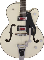 Semi-hollow electric guitar Gretsch G5410T Electromatic Rat Rod Hollow Body Bigsby - Matte vintage white