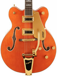 Semi-hollow electric guitar Gretsch G5422TG Electromatic Classic Hollow Body Double-Cut with Bigsby And Gold Hardware - Orange stain