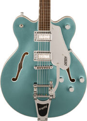 Semi-hollow electric guitar Gretsch G5622T-140 Electromatic Hollow Body 140th Double Platinum Center Block Bigsby - Two-tone stone / pearl platinum