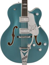 Semi-hollow electric guitar Gretsch G6136T-140 Ltd Electromatic Hollow Body 140th Double Platinum Bigsby - Two-tone stone platinum/pure platinum