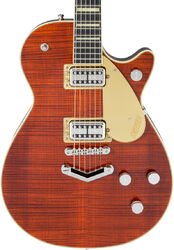 Single cut electric guitar Gretsch G6228FM Players Edition Jet BT with V-Stoptail Professional Japan - Bourbon stain