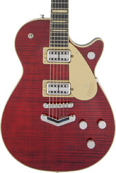 Semi-hollow electric guitar Gretsch G6228FM Players Edition Jet BT with V-Stoptail Professional Japan - Crimson stain