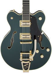 Semi-hollow electric guitar Gretsch G6609TG Players Edition Broadkaster Center Block DC Bigsby Gold Hardware (Japan) - Cadillac green