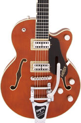 Semi-hollow electric guitar Gretsch G6659T Players Edition Broadkaster Jr. Nashville Professional Japan - Roundup orange