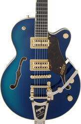 Hollow-body electric guitar Gretsch G6659TG Players Edition Broadkaster Jr. Center Block SC Bigsby Pro Japan - Azure metallic