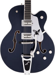 Hollow-body electric guitar Gretsch Rich Robinson G6136T-RR Magpie Bigsby Professional (Japan) - Raven's breast blue