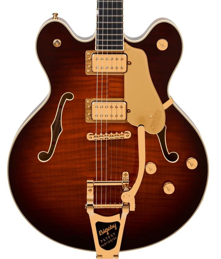 Semi-hollow electric guitar Gretsch Pro. Japan Broadkaster LX Center Block Bigsby - Havana Burst