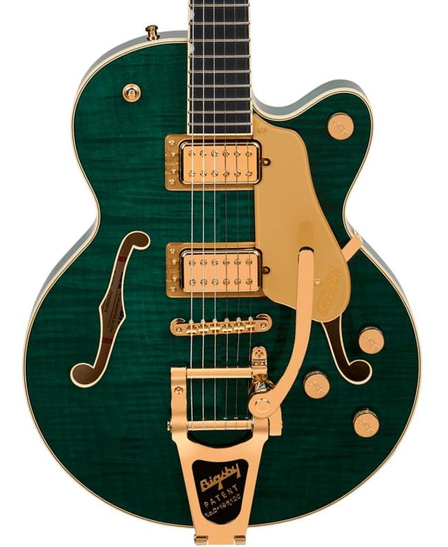 Semi-hollow electric guitar Gretsch Pro. Japan Broadkaster Jr. LX Center Block Bigsby - Tropic Aura