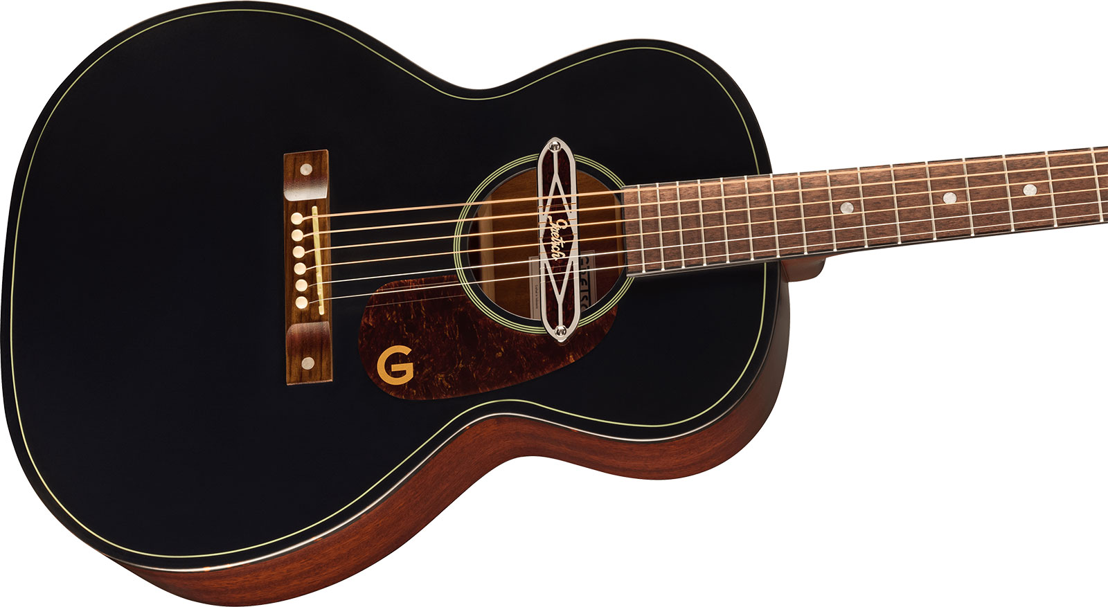 Gretsch Jim Dandy Deltoluxe Concert Tout Sapele Noy - Black Top Semi Gloss - Electro acoustic guitar - Variation 2