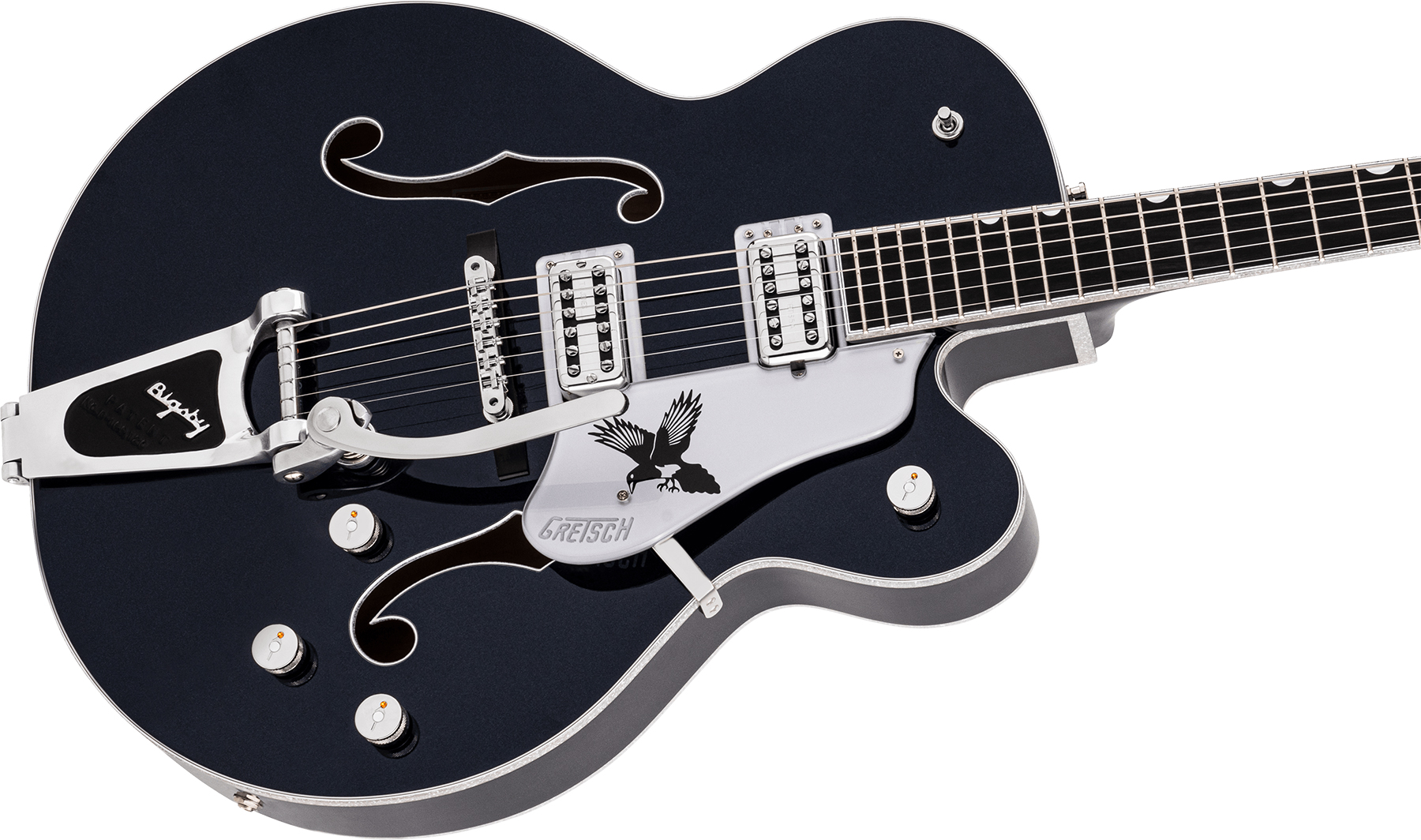 Gretsch Rich Robinson G6136t-rr Magpie Pro Jap Signature Hh Bigsby Eb - Raven's Breast Blue - Hollow-body electric guitar - Variation 2