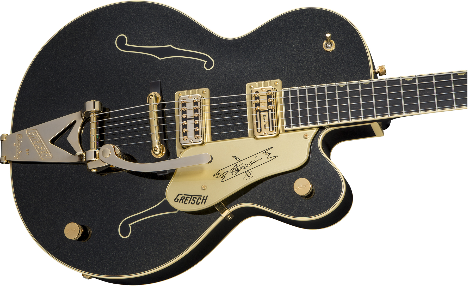Gretsch Steve Wariner G6120t-sw Nashville Japon Signature Hh Bigsby Eb - Magic Black - Semi-hollow electric guitar - Variation 2