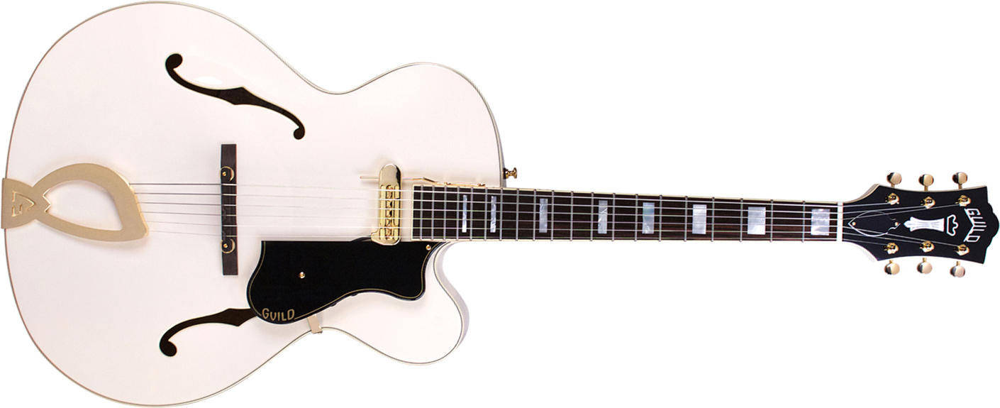 Guild A-150 Savoy Special Newark St Collection +etui - Snowcrest White - Semi-hollow electric guitar - Main picture