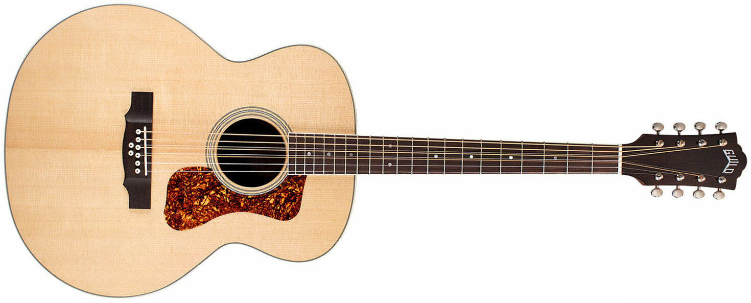 Guild Bt-258e Deluxe 8-string Baritone Newark St 8c Epicea Palissandre Pf - Natural - Electro acoustic guitar - Main picture