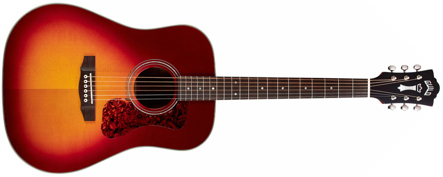 Guild D-140 Westerly Dreadnought Epicea Acajou Rw - Cherry Burst - Acoustic guitar & electro - Main picture