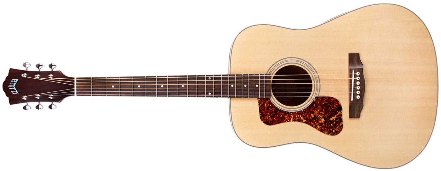 Guild D-240le Mahogany Lh Gaucher Dreadnought Epicea Acajou Pf - Natural - Electro acoustic guitar - Main picture