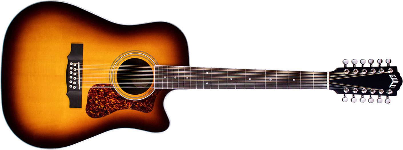 Guild D-2612ce Deluxe Westerly Dreadnought Cw 12c Epicea Ebene Pf - Antique Burst - Electro acoustic guitar - Main picture