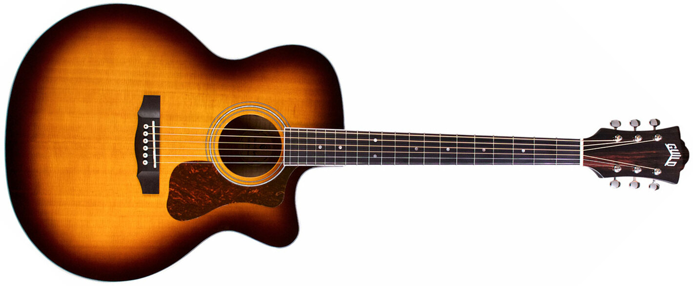 Guild F-250ce Deluxe Westerly Jumbo Cw Epicea Erable Pf - Antique Burst - Electro acoustic guitar - Main picture