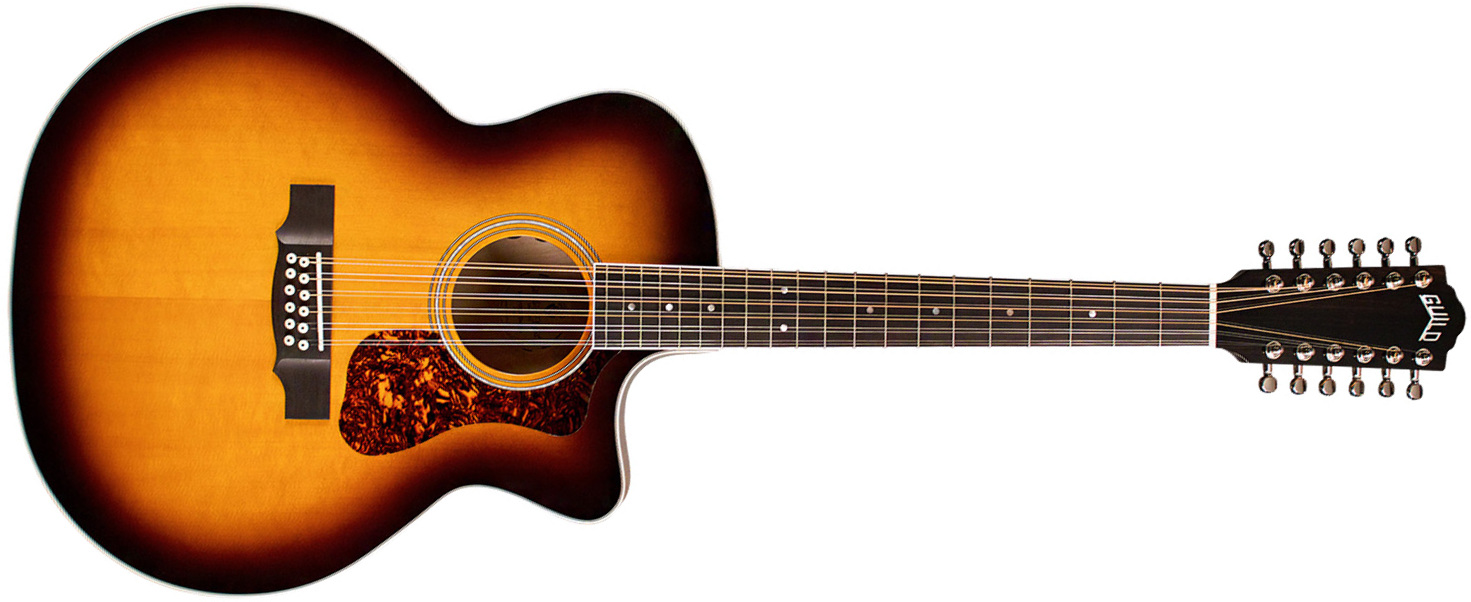 Guild F-2512ce Deluxe Westerly Jumbo Cw 12c Epicea Erable Pf - Antique Burst - Electro acoustic guitar - Main picture