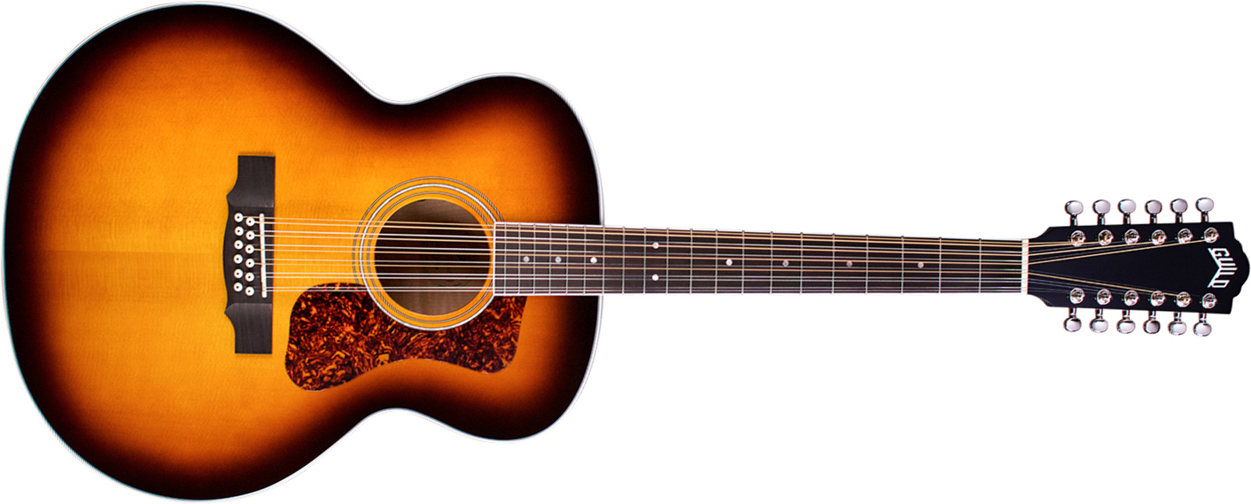 Guild F-2512e Deluxe Westerly Jumbo 12c Epicea Erable Pf - Antique Sunburst - Electro acoustic guitar - Main picture