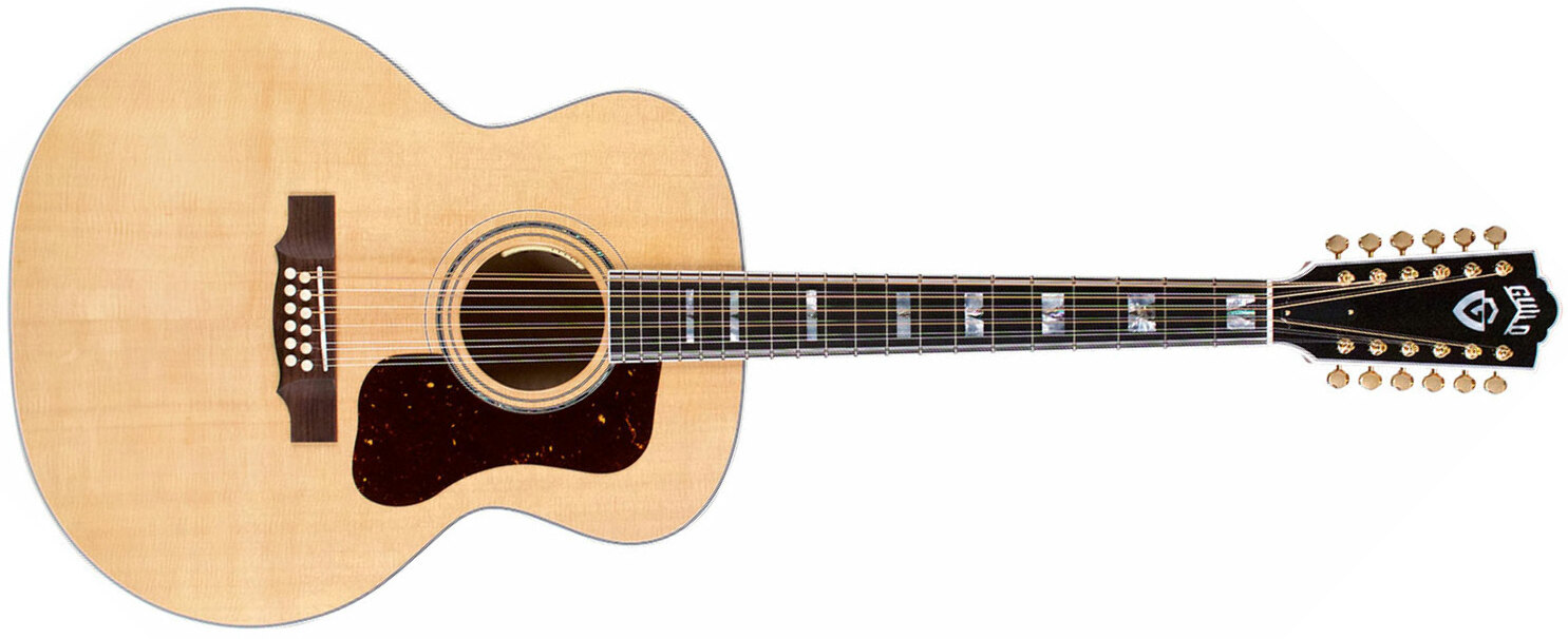 Guild F-512e Maple Usa Jumbo 12c Epicea Erable Eb - Natural - Electro acoustic guitar - Main picture