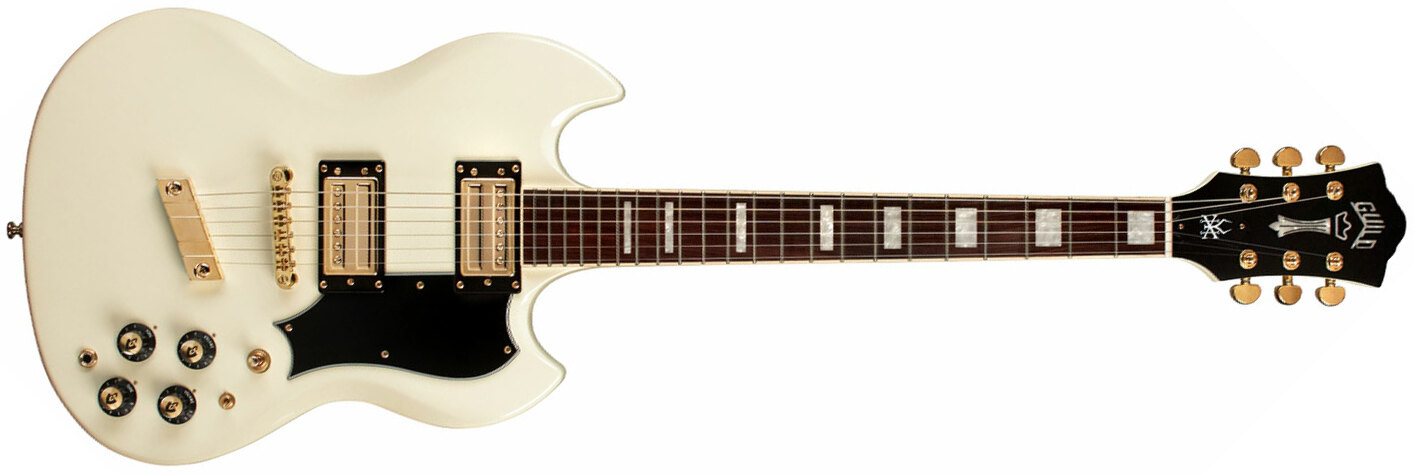 Guild Kim Thayil Polara Newark St Signature 2h Ht Rw - Vintage White - Signature electric guitar - Main picture